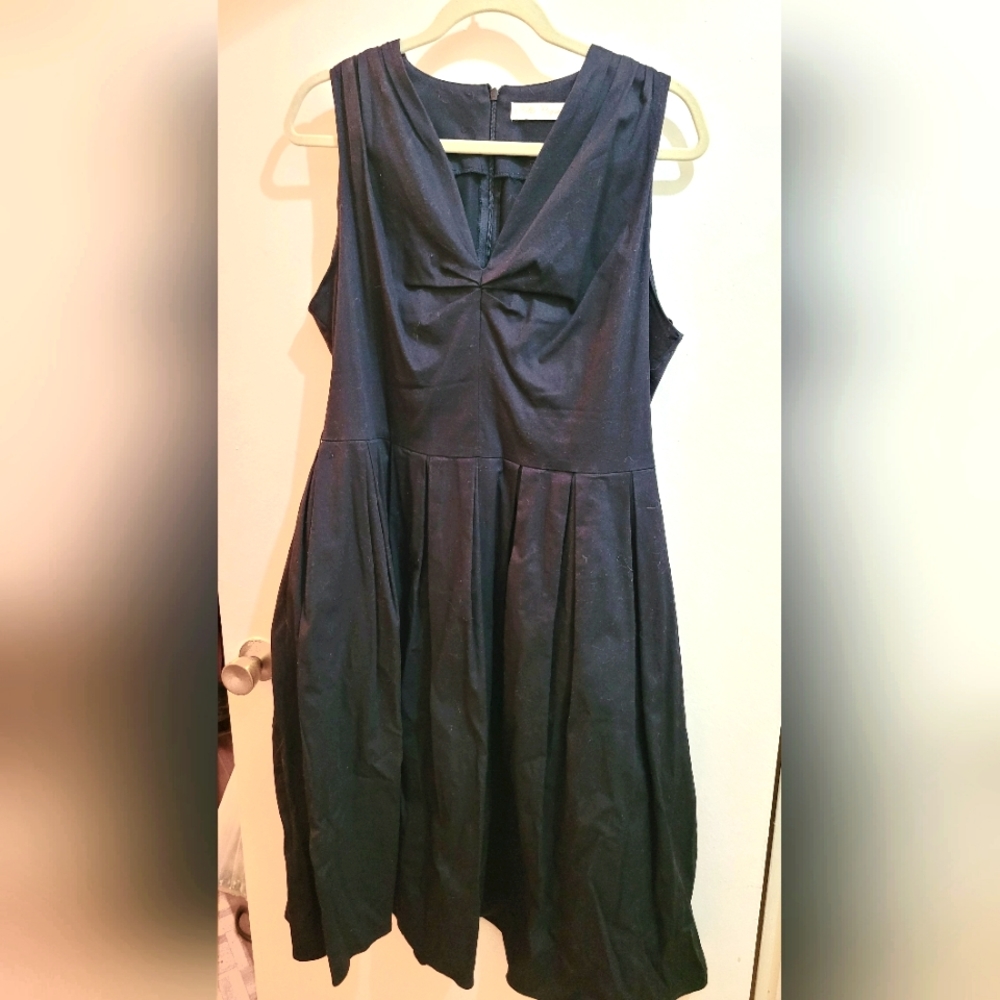 Belle Poque black cotton retro style midi aline dress XL